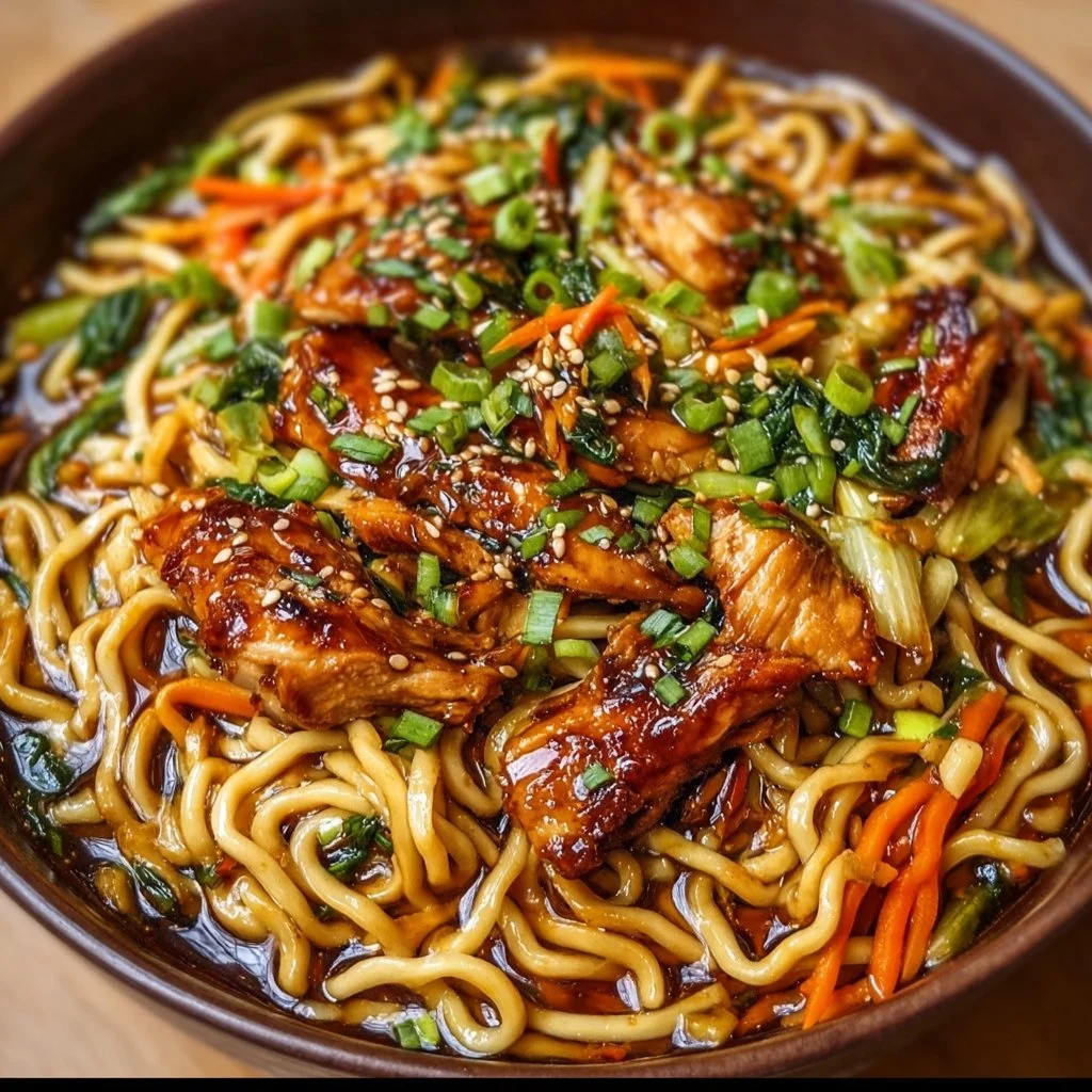 Asiatische Teriyaki-Hähnchen-Nudeln