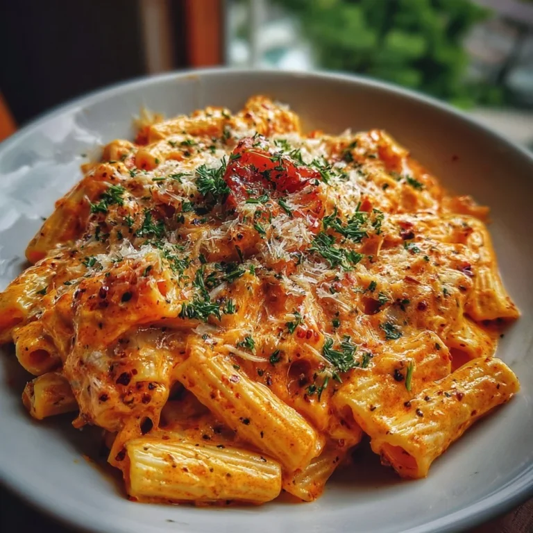 Cremige Tomaten-Knoblauch-Pasta mit frischen Zutaten