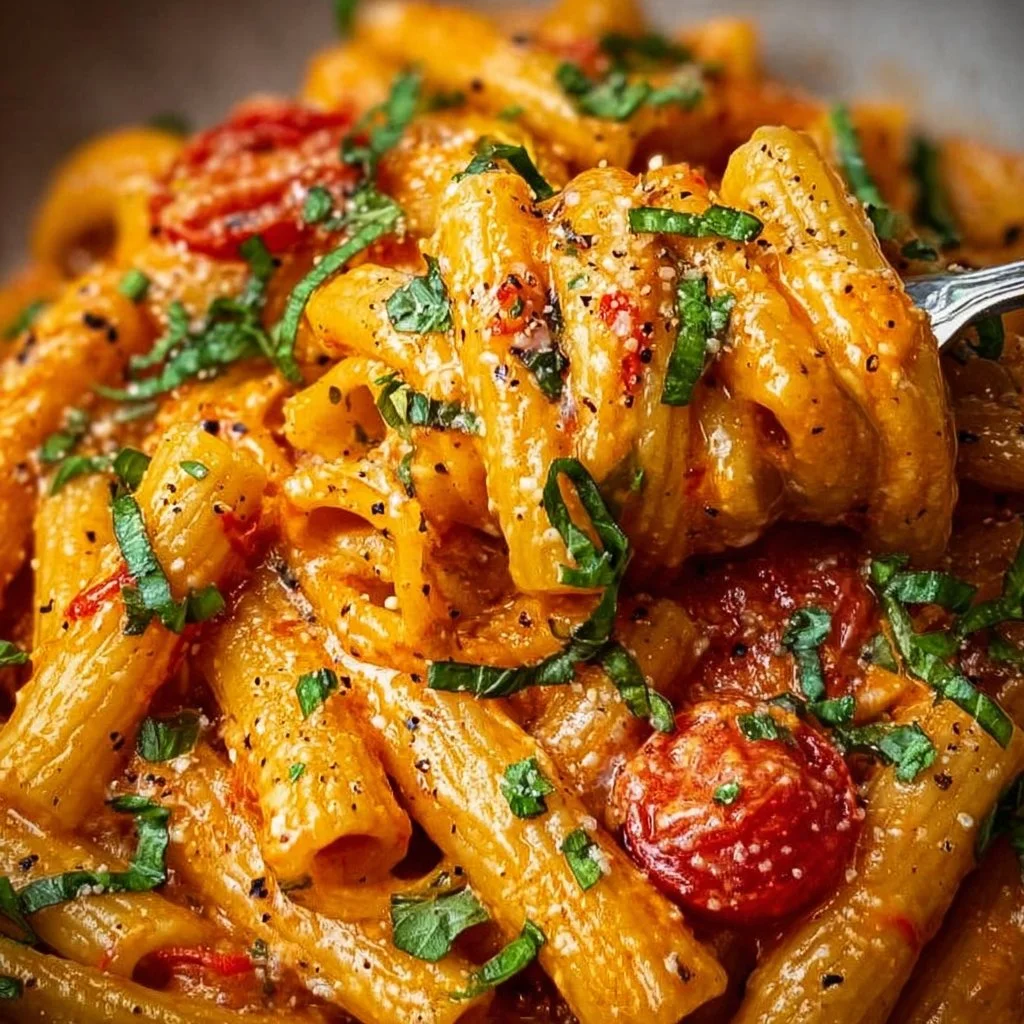 Cremige Tomaten-Knoblauch-Pasta