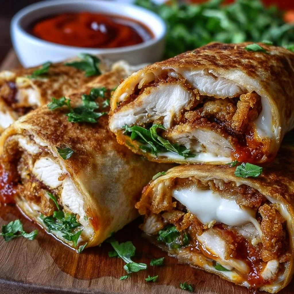 Crispy Chicken Mozzarella Wraps aus der Heißluftfritteuse