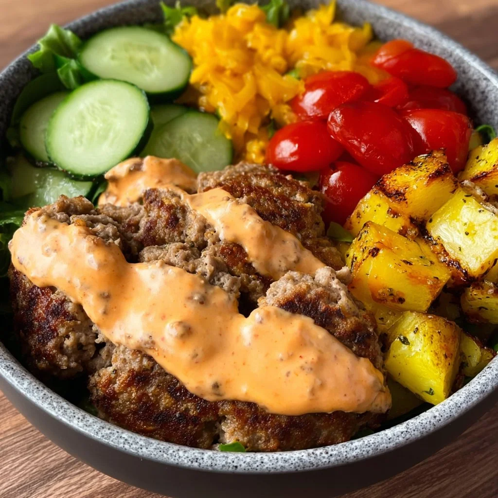 Gesunde Burger Bowl