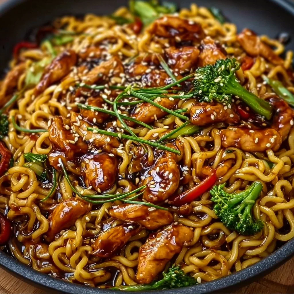 Hähnchen-Teriyaki-Nudeln