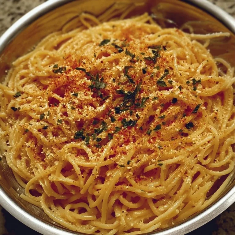 Knoblauch Parmesan Nudeln mit frischen Zutaten in einer Schüssel