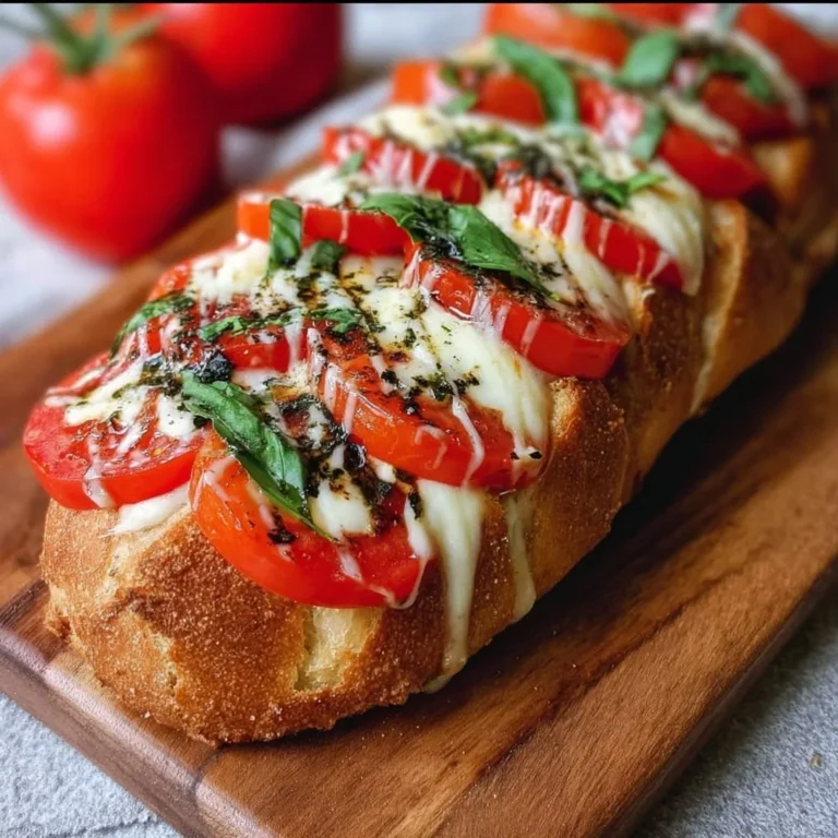 Knuspriges Fächerbaguette Caprese mit frischen Tomaten und Mozzarella