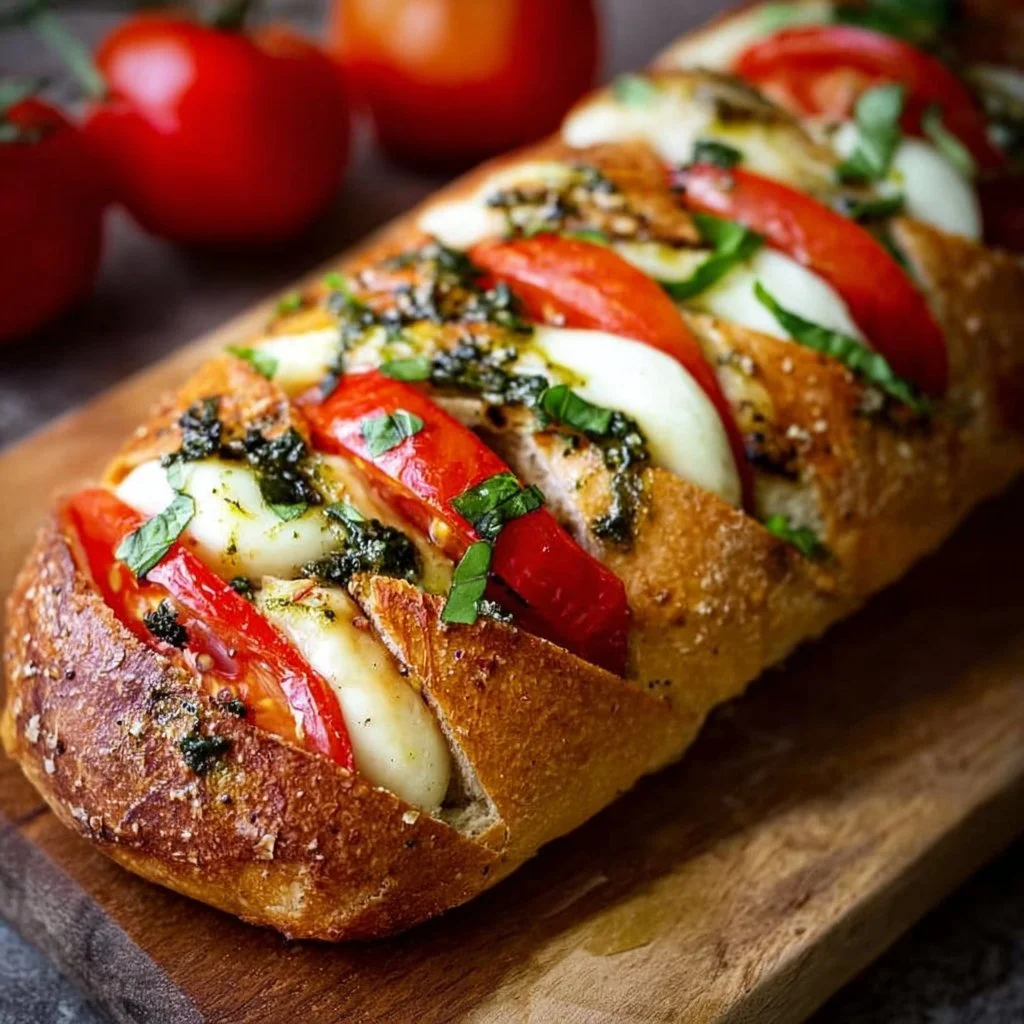 Knuspriges Fächerbaguette Caprese