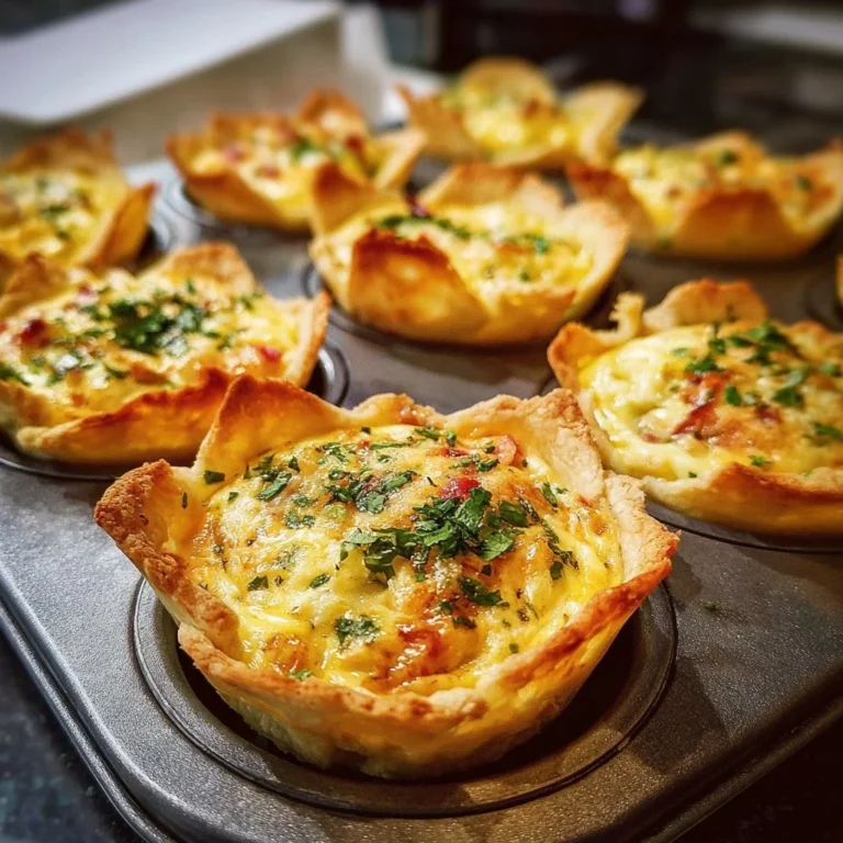Leckere Mini Frühstücks-Quiches auf einem Teller serviert