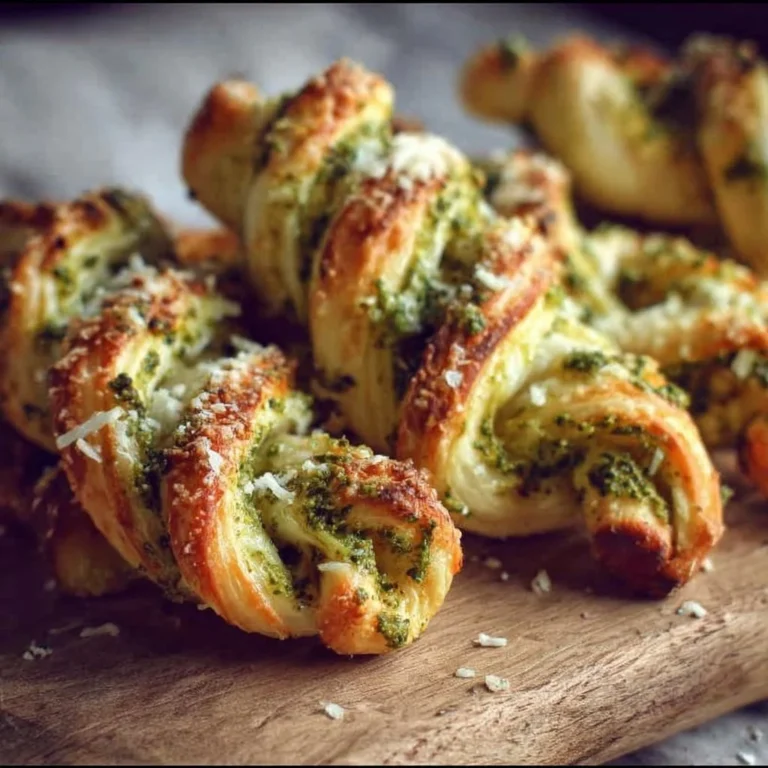 Leckere Pesto-Twists mit Mozzarella serviert auf einem Teller