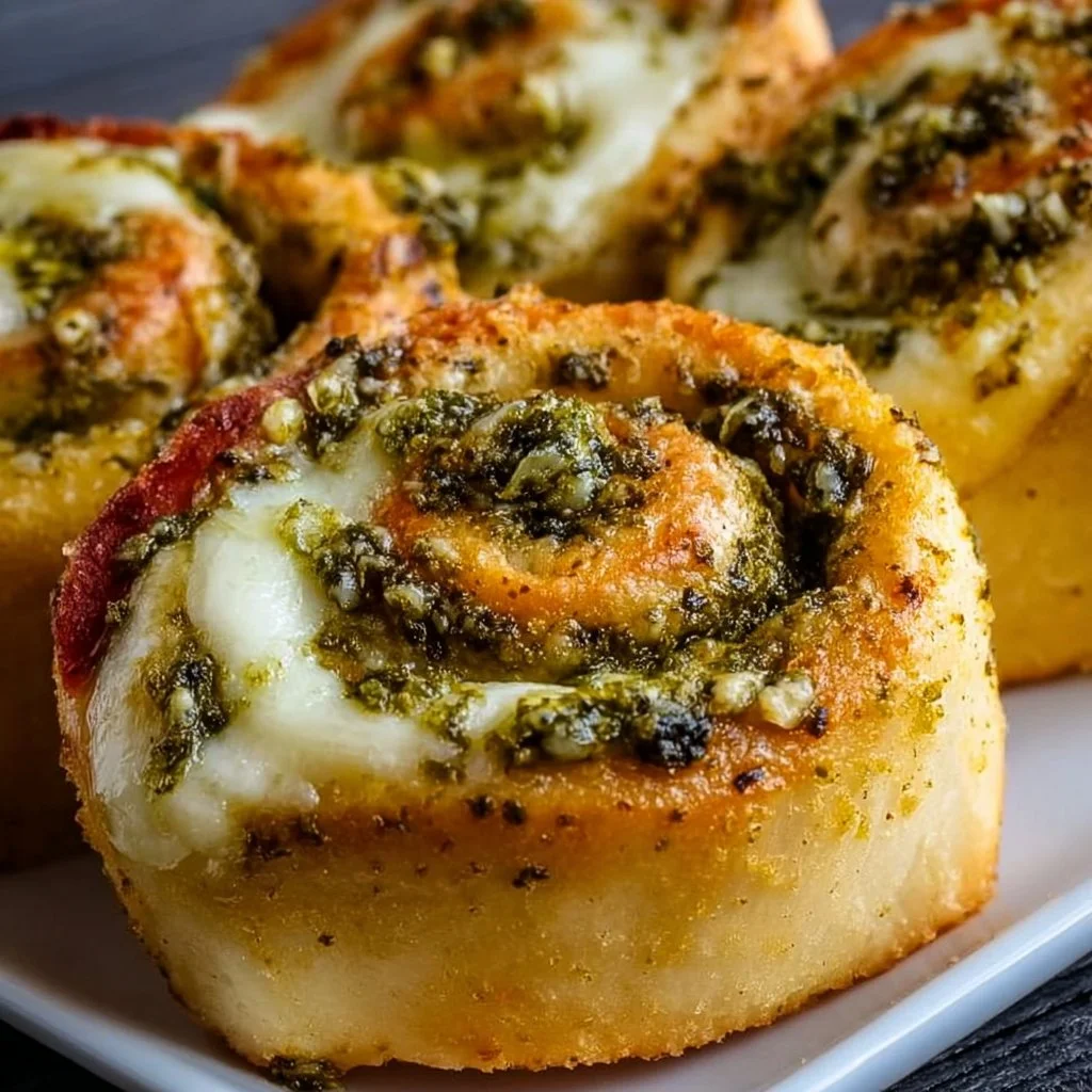 Pizzaschnecken mit Pesto und Mozzarella
