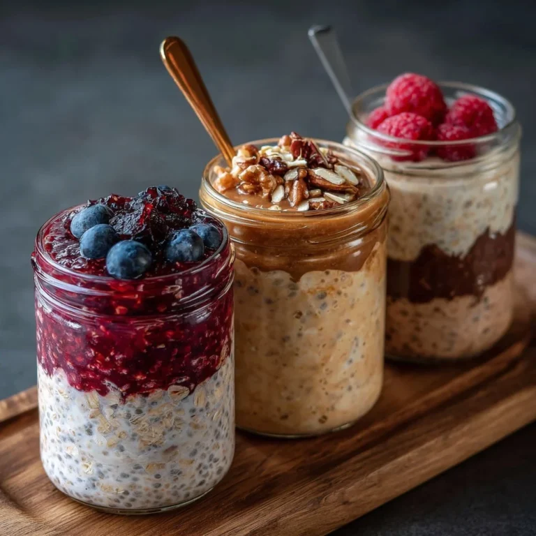 Proteinreiche Übernacht-Haferflocken mit Früchten und Nüssen