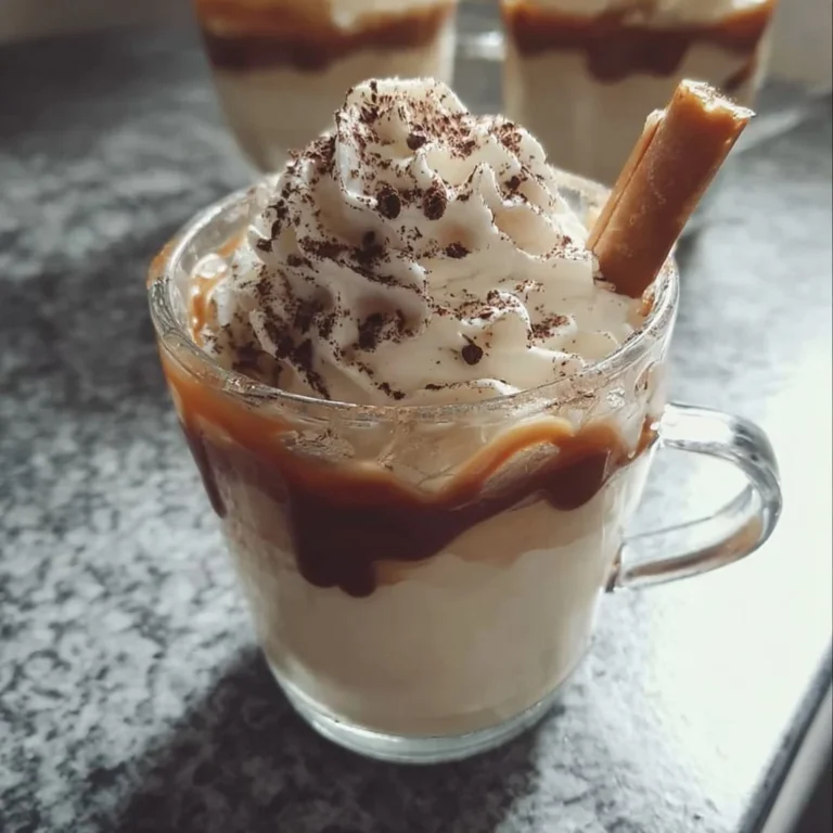 Schnelle Cappuccino Creme in einer Tasse auf einem Holztisch