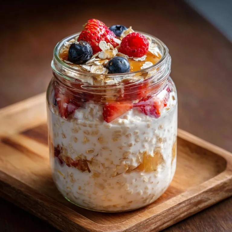 Schüssel mit Übernacht Haferflocken, frischen Früchten und Nüssen zum Frühstück