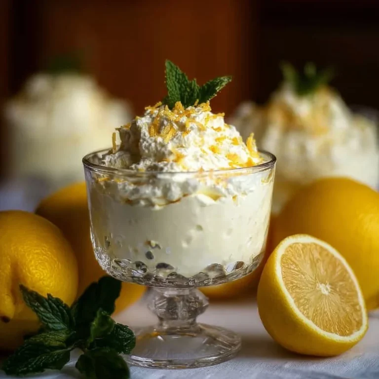 Zitronen Mascarpone Creme auf einem Dessertteller angerichtet
