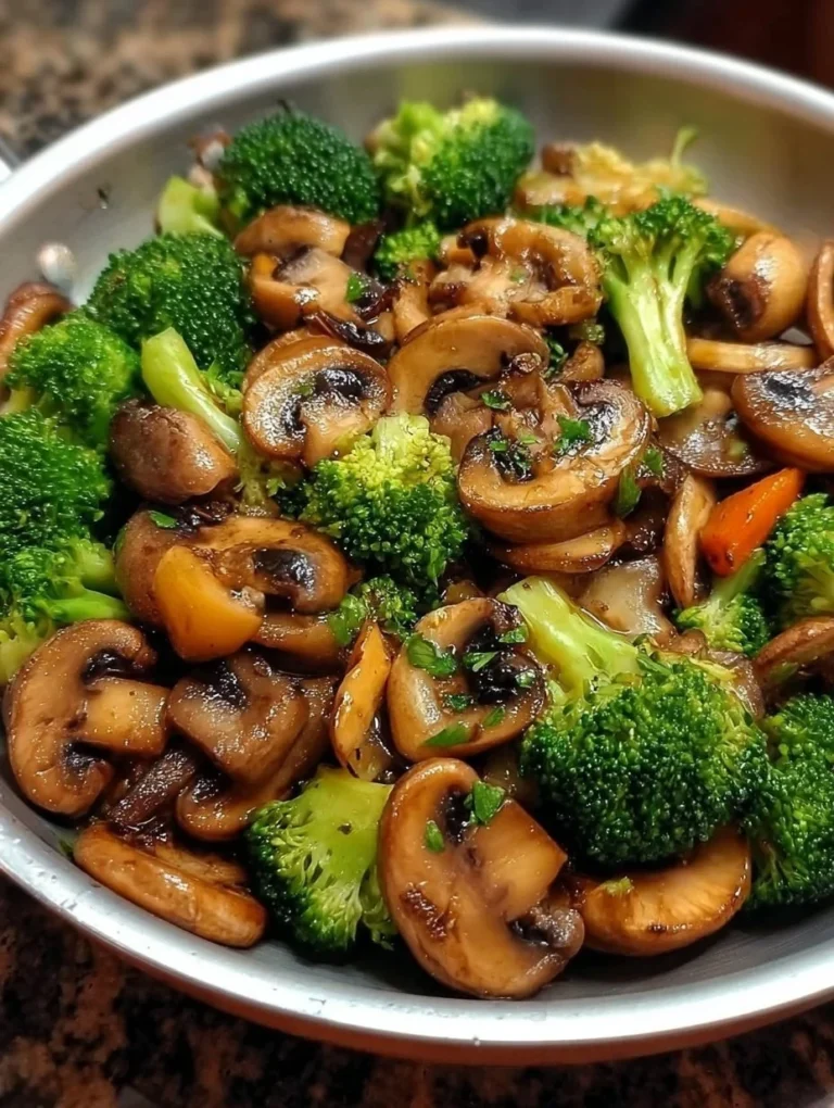 15-Minuten-Pfanne mit Pilzen und Brokkoli für schnelles Kochen