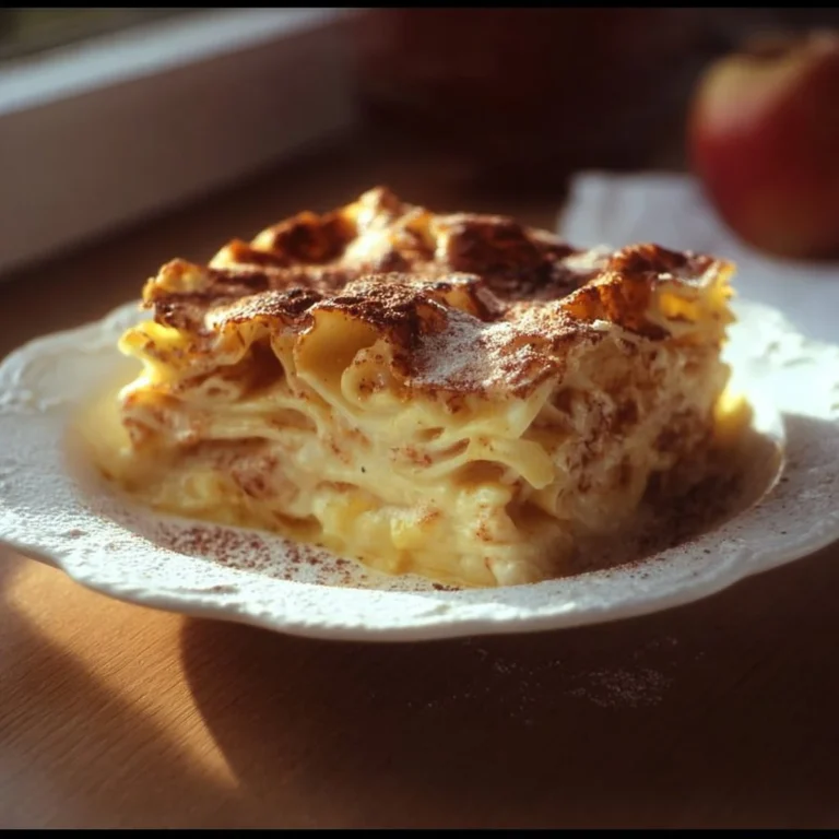Delizieuse Apfellasagne mit Äpfeln und Käse