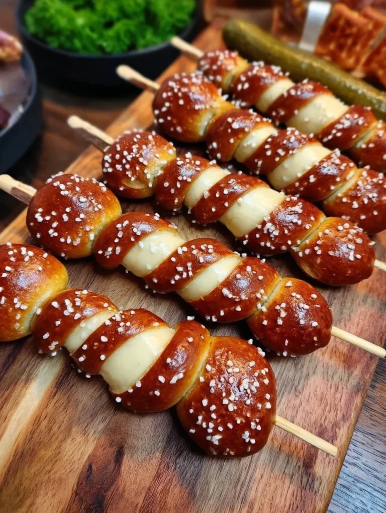 Bayerische Laugenspieße frisch aus dem Ofen, goldbraun und appetitlich.