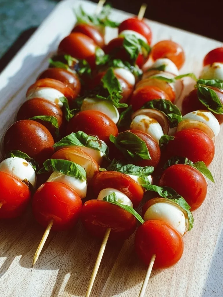 Leckere Caprese-Spieße mit Tomaten und Mozzarella