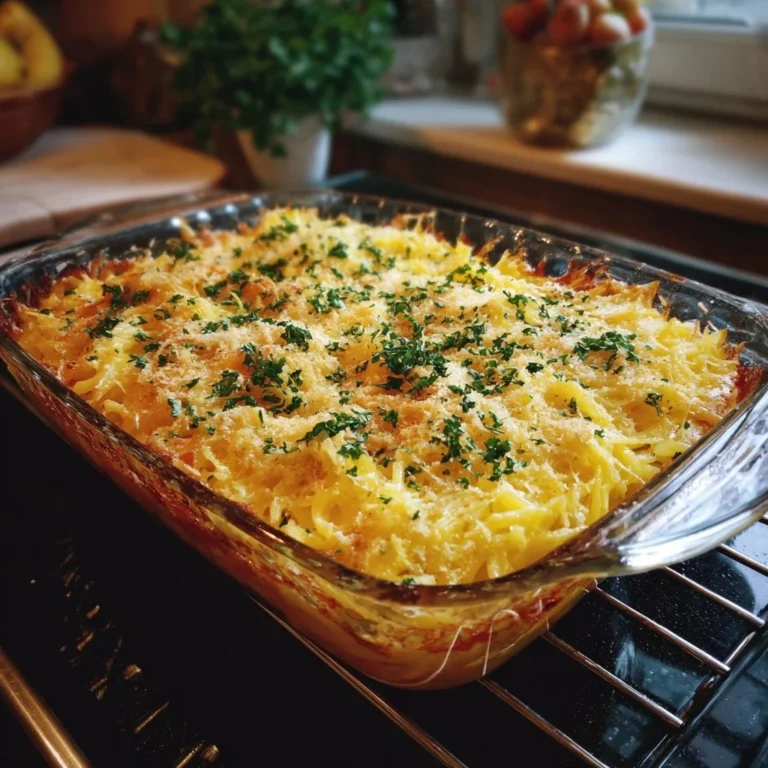 Cremige Pasta mit Schinken serviert in einer weißen Schüssel