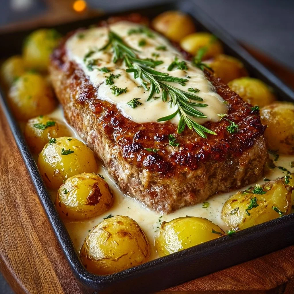 Delicious Meatloaf with Potatoes in Cream – Family Favorite!