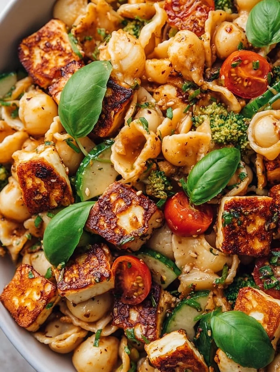 Einfache Halloumi-Pasta-Salat