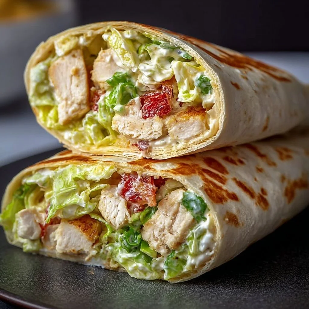 Eiweißreicher Chicken Caesar Wrap