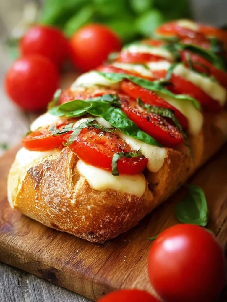 Fächerbaguette Caprese mit frischen Tomaten, Mozzarella und Basilikum