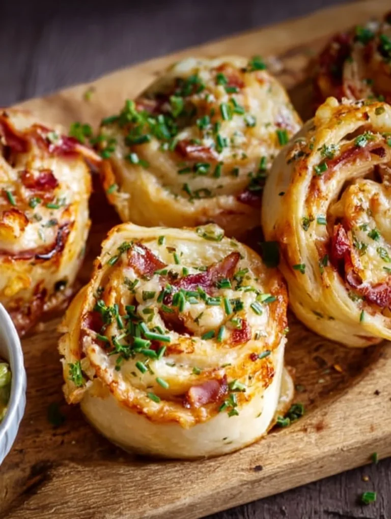 Flammkuchen-Schnecken mit frischen Zutaten und knusprigem Teig