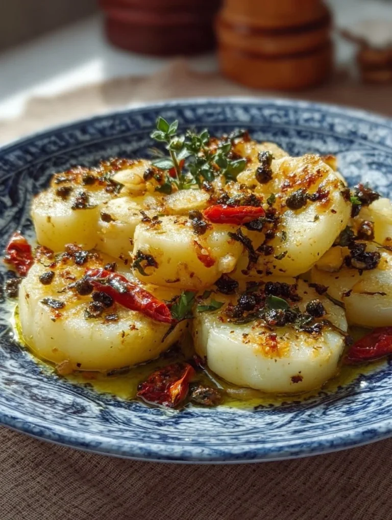 Gebackener Kohlrabi im mediterranen Stil, frisch und lecker auf dem Teller.