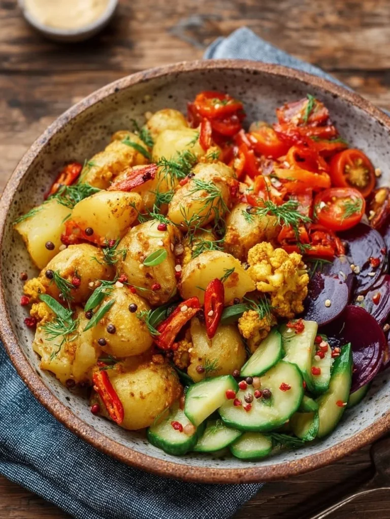 Gesundes vegetarisches Kartoffelgericht mit frischen Zutaten