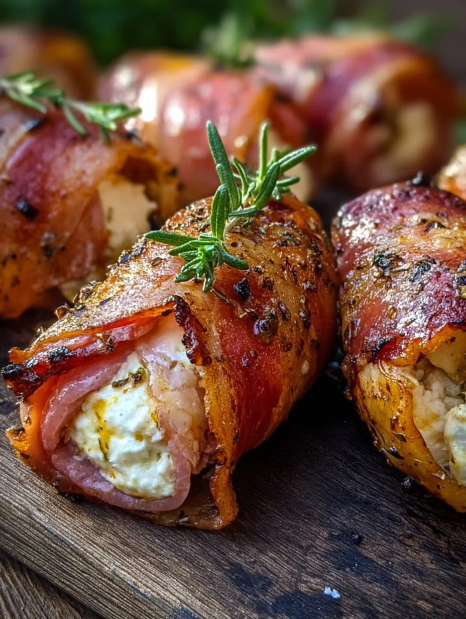 Grilled Feta Ham Rolls