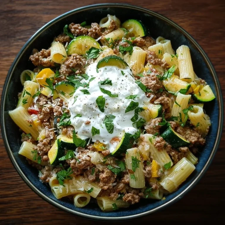 Leckere Hackfleisch Pasta mit frischen Zutaten zubereitet
