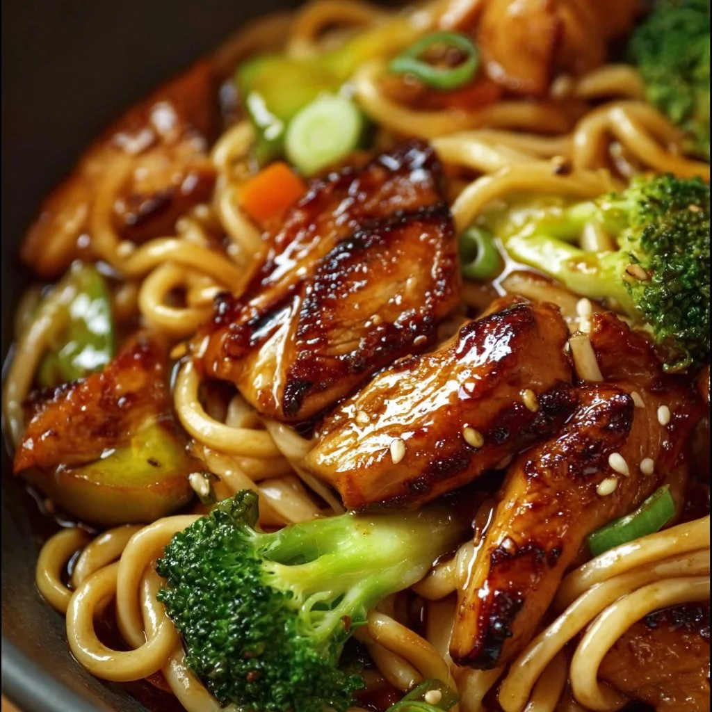 Hähnchen-Teriyaki-Nudeln