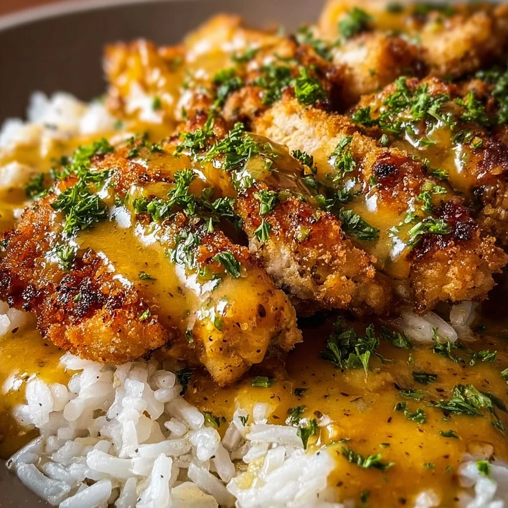 Honig Senf Hähnchen mit Reis