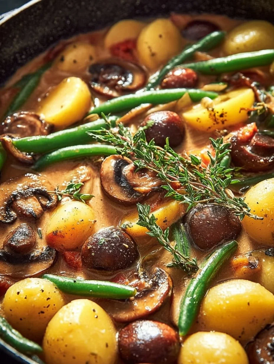 Kartoffel-Pilz-Pfanne mit Bohnen