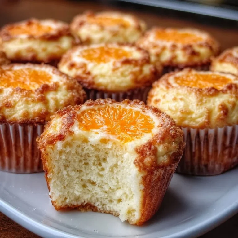 Käsekuchen Muffins in einer Backform, frisch gebacken und dekoriert