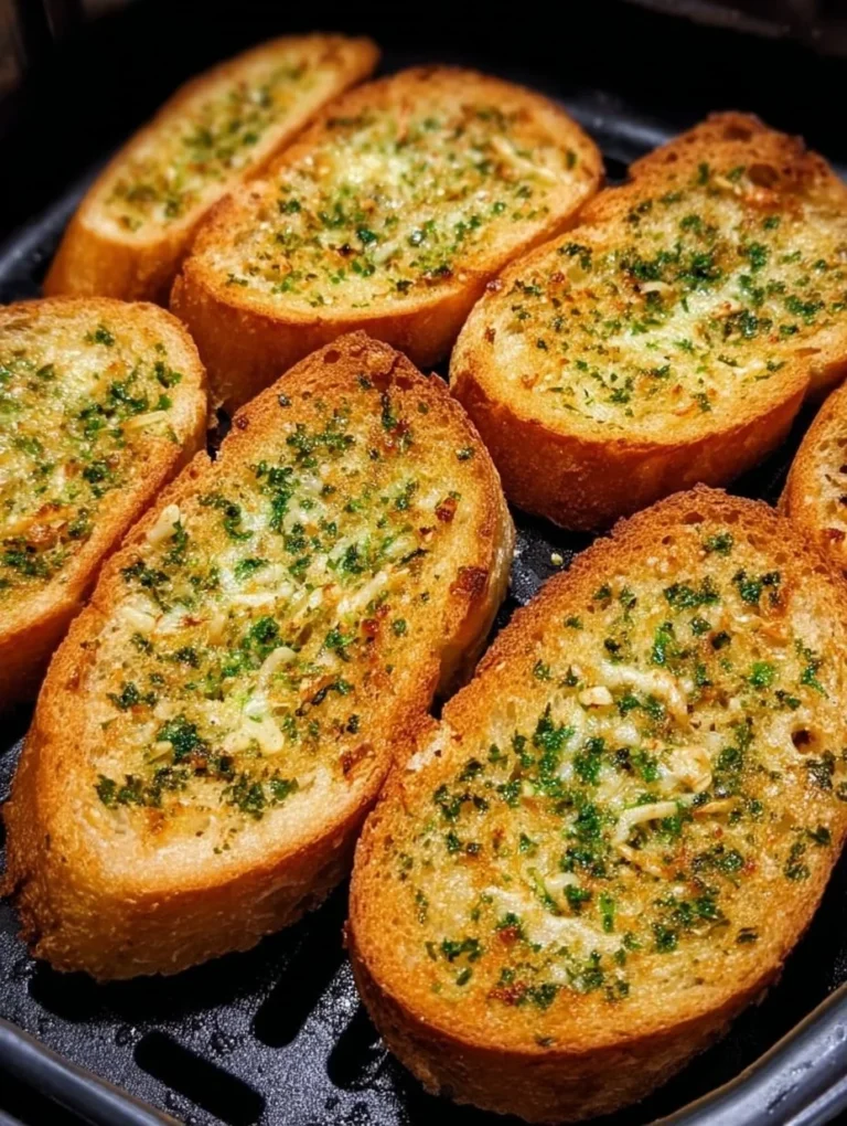 Knoblauchbrot aus dem Airfryer, perfekt gebacken und knusprig