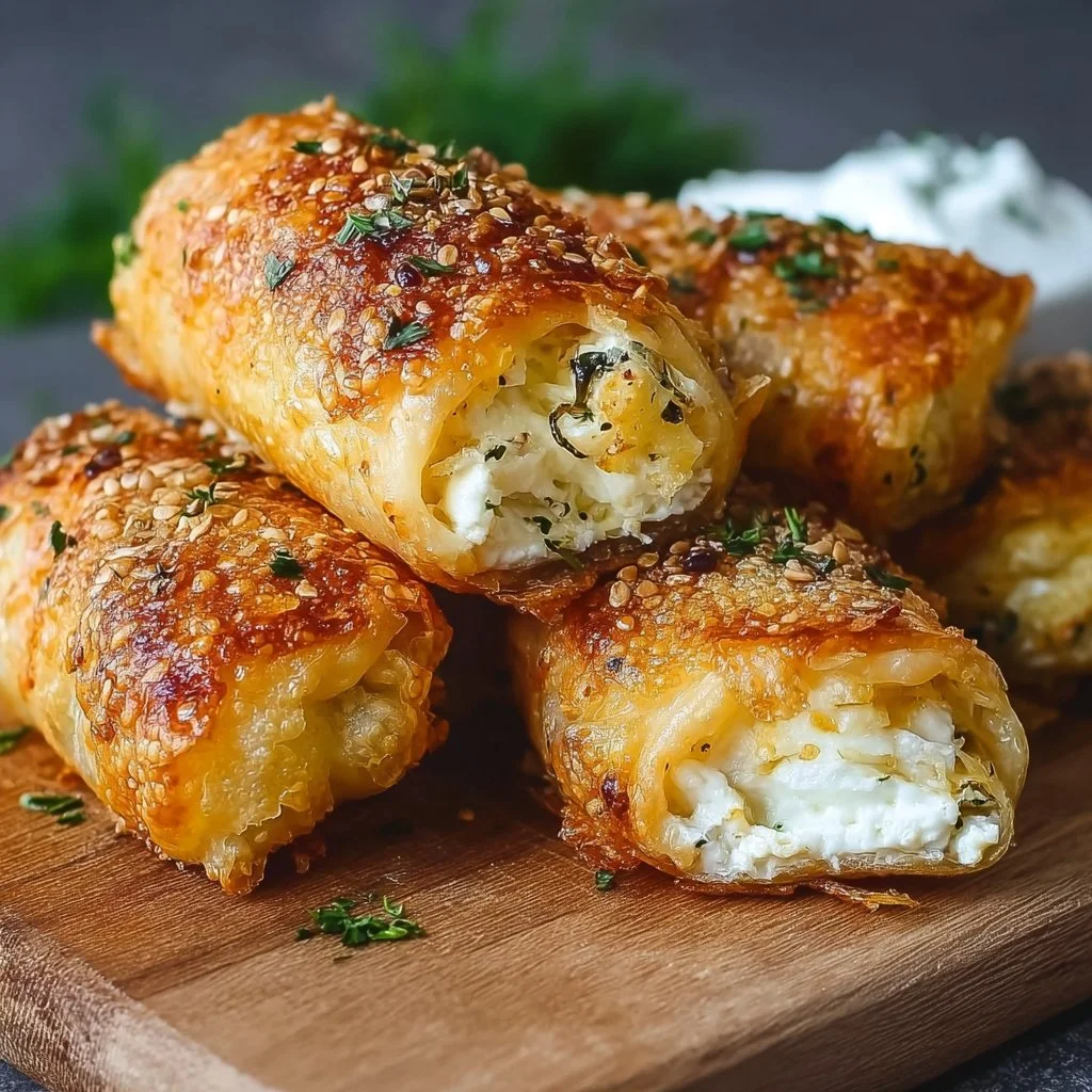 Knusprige Ofen Feta Röllchen
