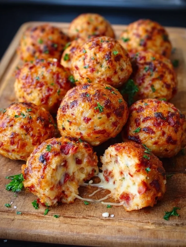 Knusprige Pizza Bällchen frisch aus dem Ofen serviert
