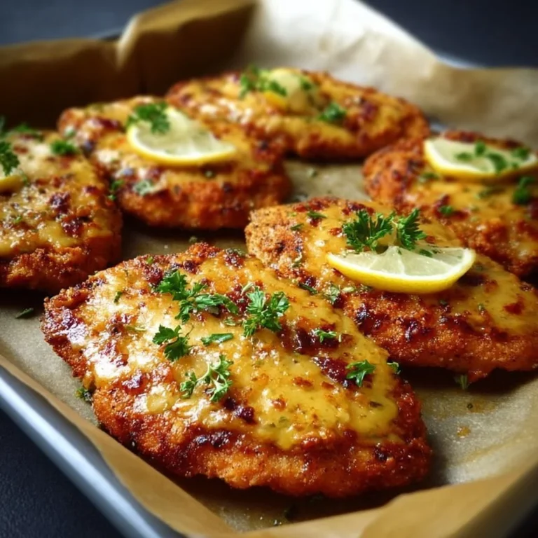 Überbackene Partyschnitzel frisch aus dem Ofen
