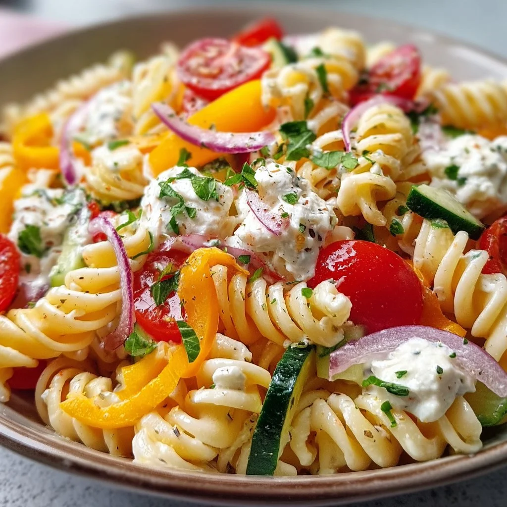 Leichter Nudelsalat mit Joghurt-Dressing