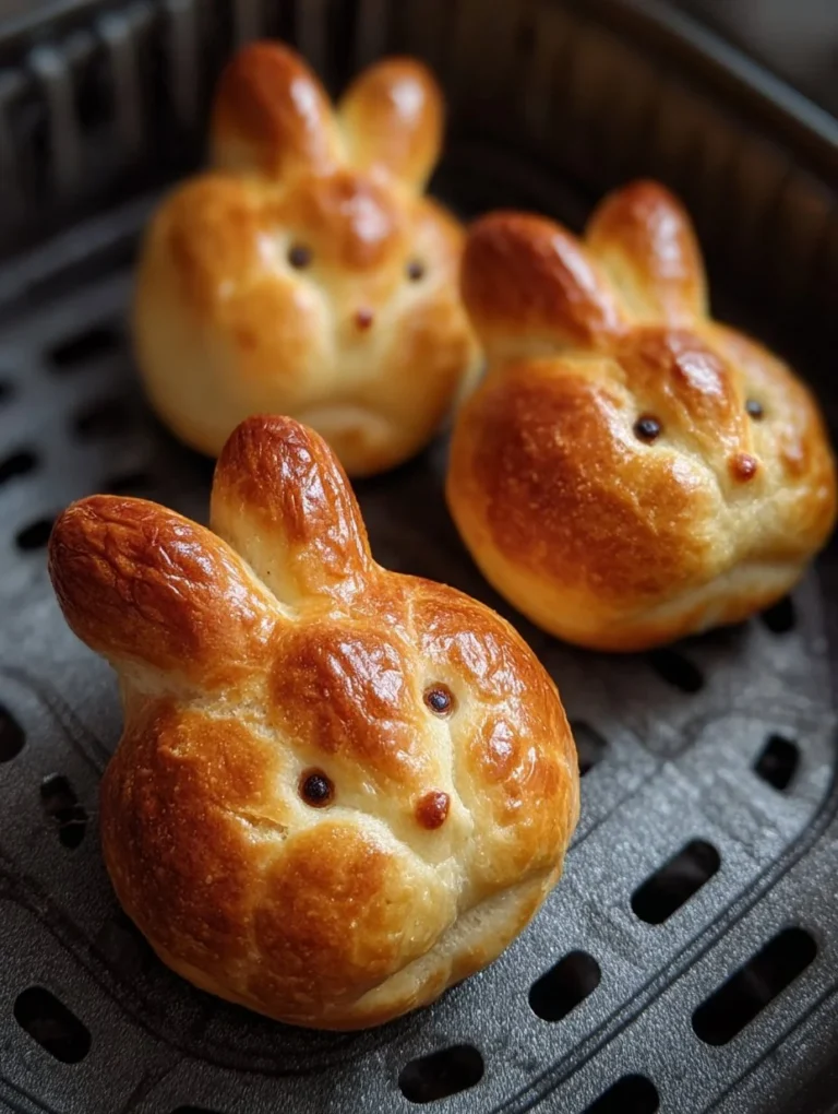 Osterhasen aus dem Airfryer auf einem bunten Osterfesttisch