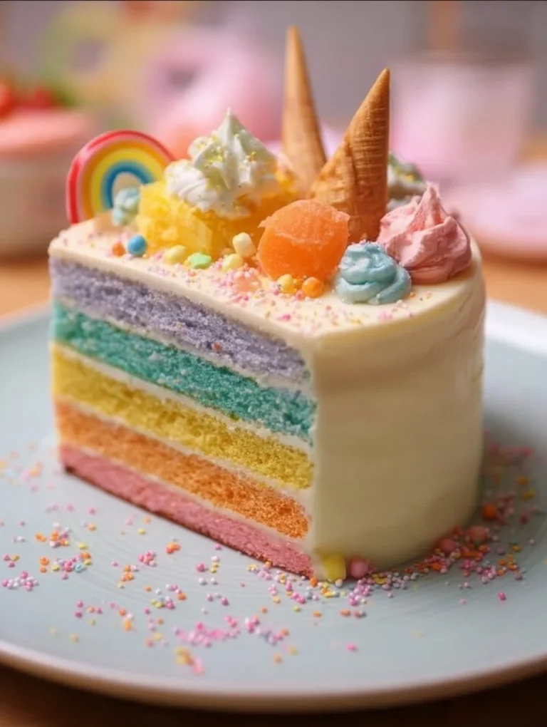 Pastell-Rainbow-Torte zur Einschulung mit bunten Schichten und Dekor