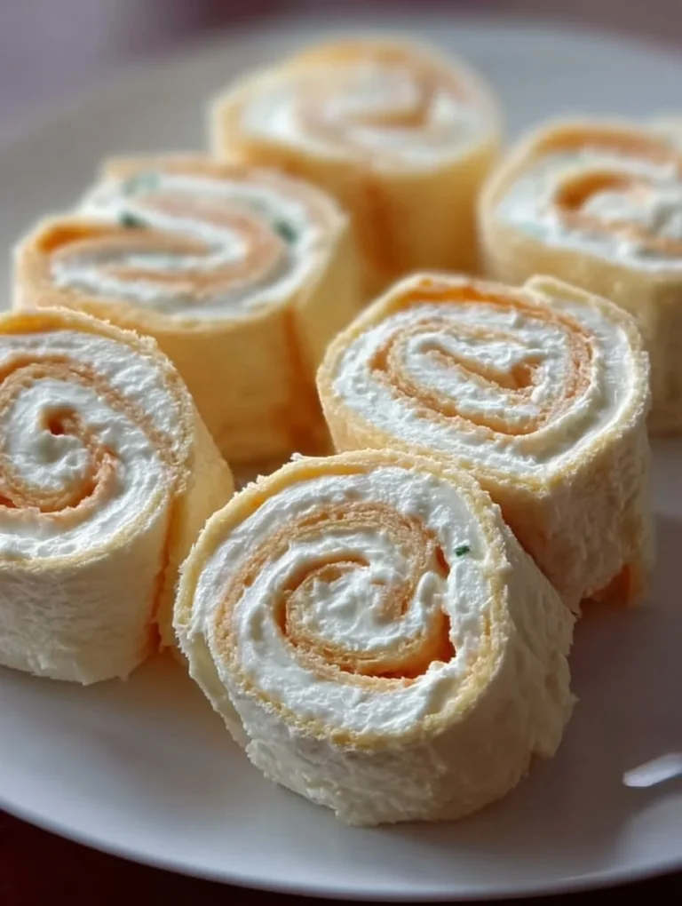 Leckere und kreative Frischkäse Roll-Ups serviert auf einem Teller
