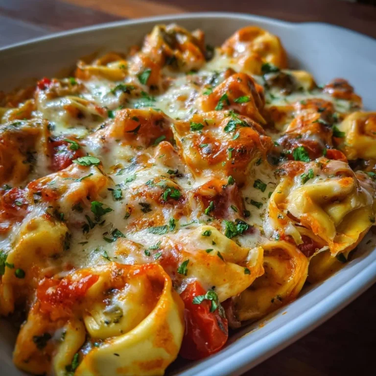 Unwiderstehlicher Tortellini-Auflauf mit Käse und Gemüse im Auflaufgericht