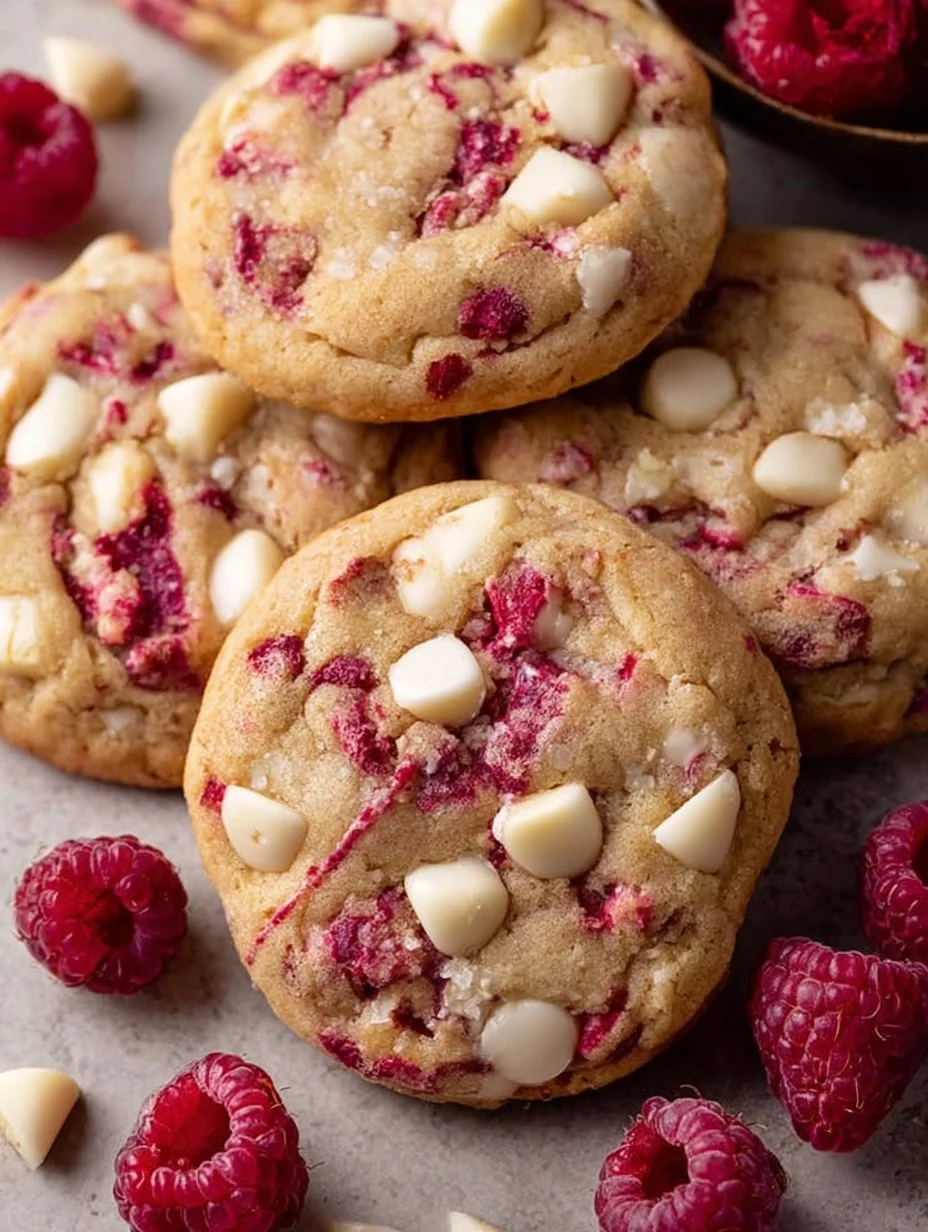 Weiße Schokoladen-Himbeer-Cookies