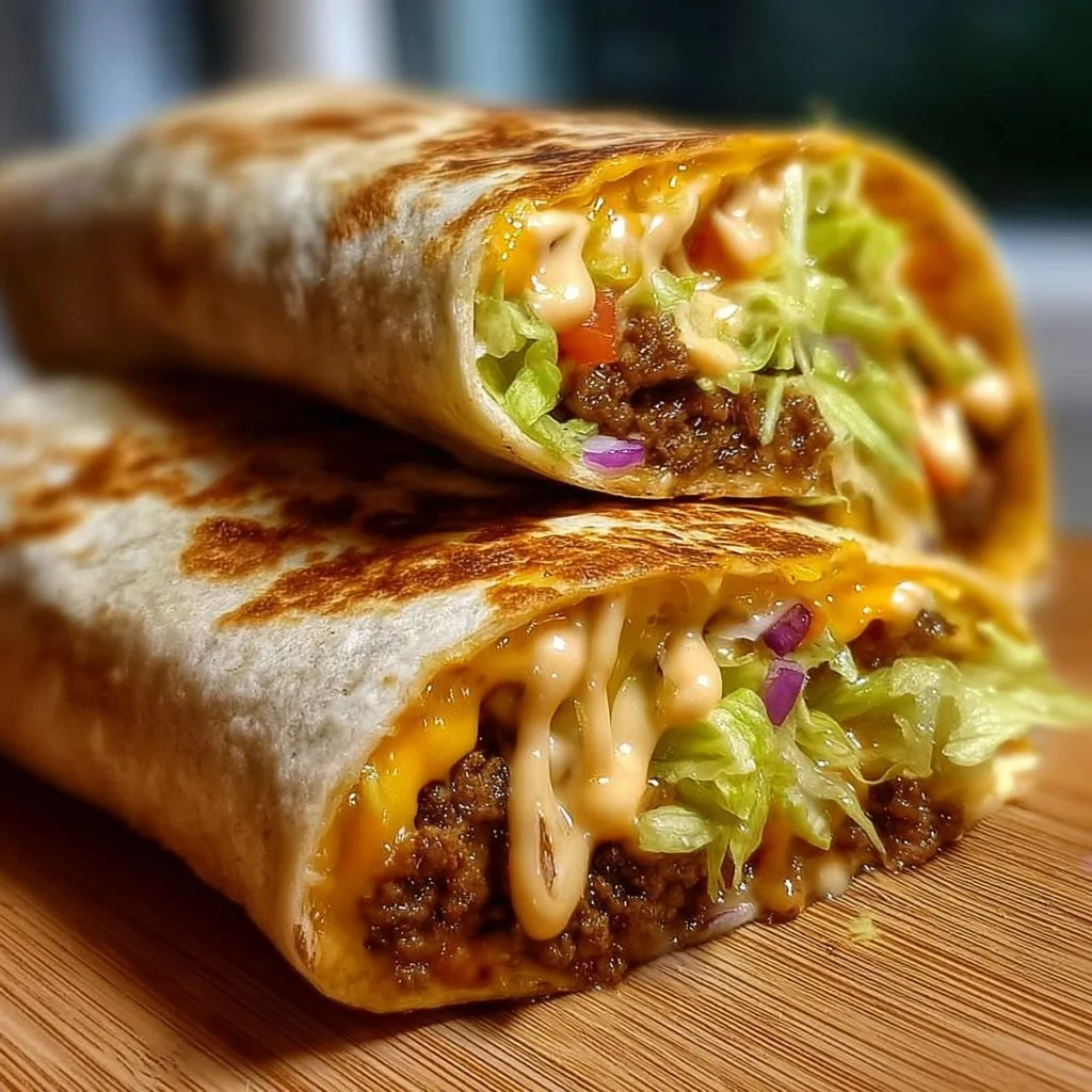Big Mac Wraps mit spezieller Sauce auf einem Teller serviert