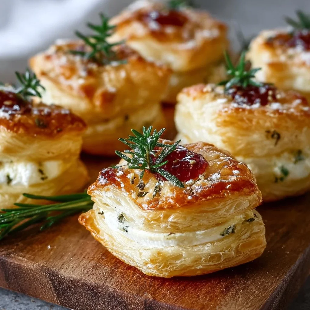Blätterteig-Häppchen mit Camembert