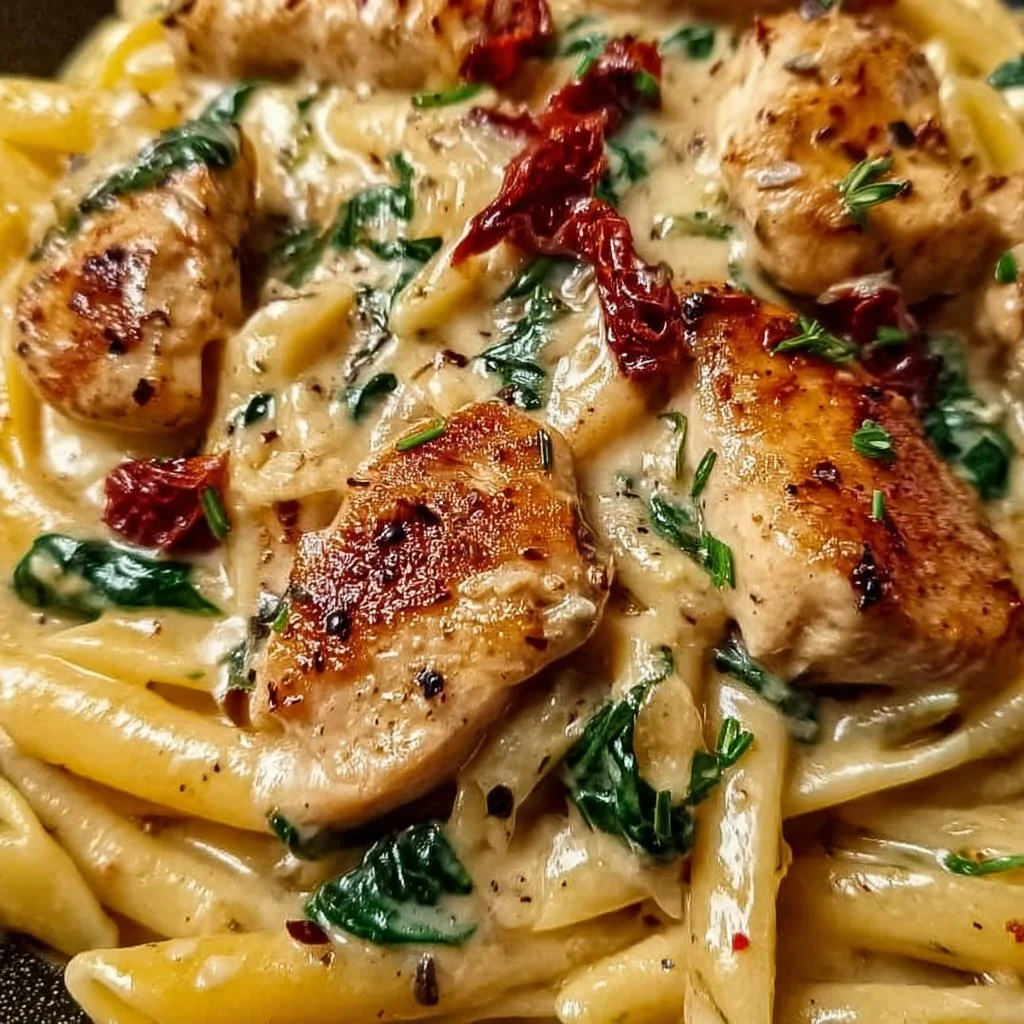 Cremige toskanische Hähnchenpasta
