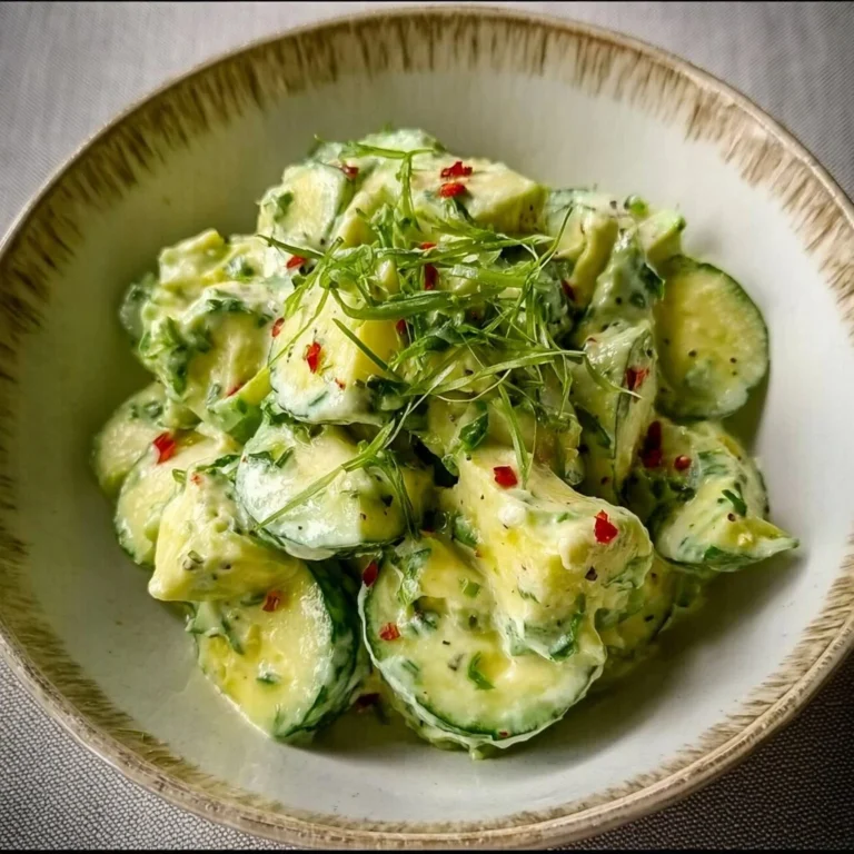 Cremiger Avocado-Gurken-Salat mit frischen Zutaten