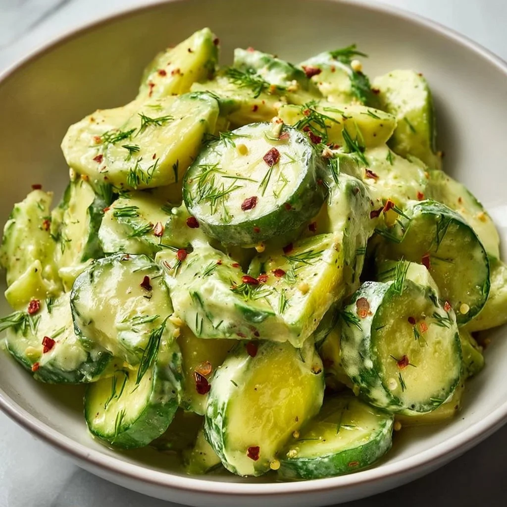 Cremiger Avocado-Gurken-Salat