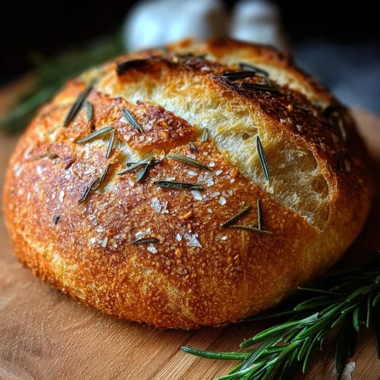 Selbst gebackenes Rosmarin-Knoblauch Brot auf einem Holzbrett